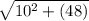 \sqrt{10^{2} +(48)}
