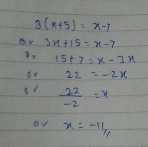 1. solve for x.  3(x + 5) = x - 7 2. how you would graph the inequality y< 2/3x+1 on a coordinate