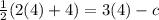 \frac{1}{2}(2(4) + 4) = 3(4)-c