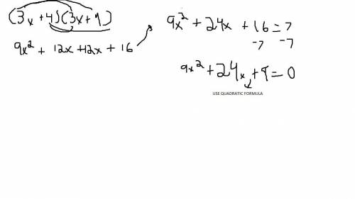 What is the solution set to the equation (3x+4)^2=7