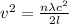 v^{2} = \frac{n \lambda c^{2}}{2l}