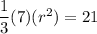 \dfrac{1}{3}(7)(r^2)=21