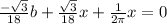 \frac{ -\sqrt{3} }{18}b+ \frac{ \sqrt{3} }{18}x+\frac{1}{2 \pi } x=0