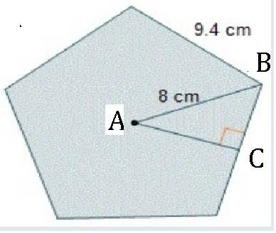 Aregular pentagon is shown. what is the length of the apothem, rounded to the nearest tenth?  a. 2.9