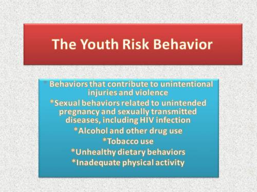 Evaluate and discuss the negative impact of the four chosen youth risk behaviours on yourself and ot