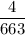 \dfrac{4}{663}