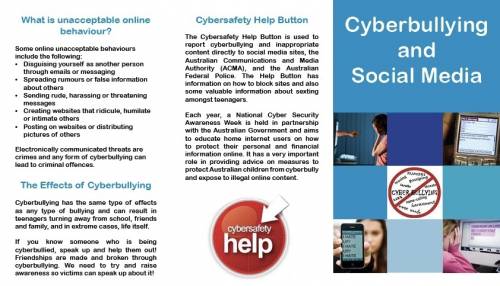 Ineed  asap!   i need a cyber bullying brochure. can anyone make one?  or have one that i can use?