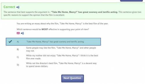 You are writing an essay about why the film, take me home, marcy!  is the best film of the year.wh