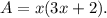 A=x(3x+2).