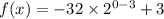 f(x) = -32 \times 2^{0-3} +3