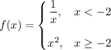 f(x)=\left\{\begin{matrix}\dfrac{1}{x}, &x