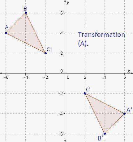 Which sequence of rigid transformations will not map the preimage δabc onto the image δa′b′c′ ?  a.