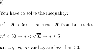 b)\\\\\text{You have to solve the inequality:}\\\\n^2+20