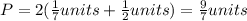 P=2(\frac{1}{7}units+\frac{1}{2}units)=\frac{9}{7}units