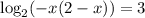 \log_2(-x(2-x)) = 3