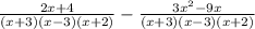 \frac{2x+4}{(x+3)(x-3)(x+2)}-\frac{3x^2-9x}{(x+3)(x-3)(x+2)}