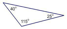 Classify the following triangle based on its angle measures. a) obtuse b)acute c)r