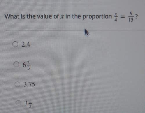 What is the value of x in the proportionx/4 =9/15