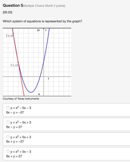 6.03 #4 which system of equations is represented by the graph? #5 which system of equations is re