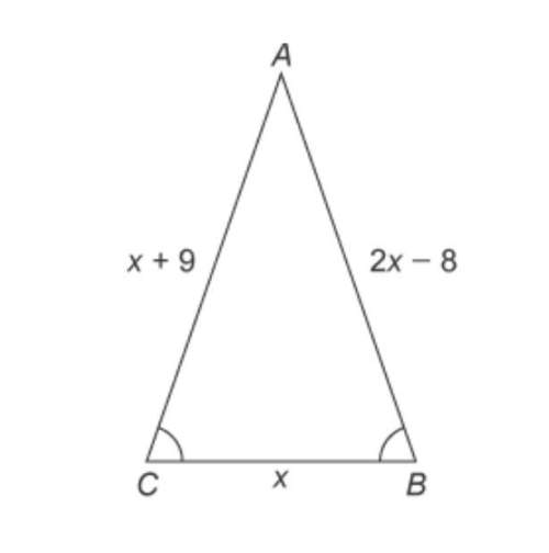 If ab = 2x–8 and ac = x+9, what is the length of bc?