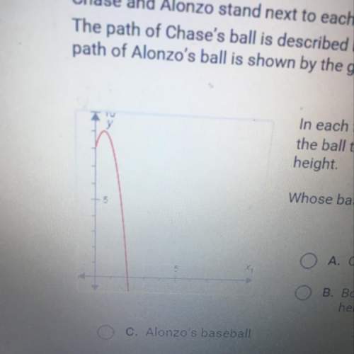 Chase and alonzo stand next to each other and throw baseballs in the air the path of chase's ball is