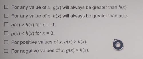 Which statements are true for the functions g(x)= x^2 and h(x) = -x^2? check all that apply&lt;
