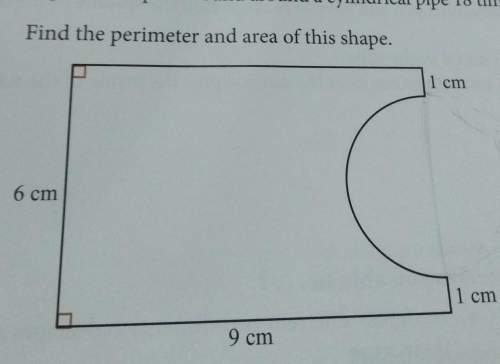 Find the perimeter and area of this shape: answer me