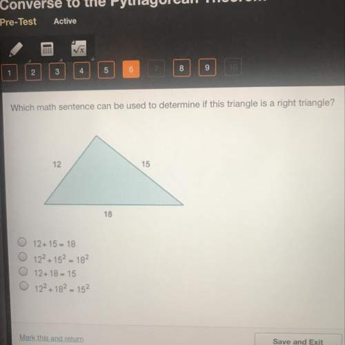 Which math sentence can be used to determine if the triangle is a right triangle?