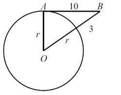 Ab is tangent to \odot ⊙ o at a (not drawn to scale). find the length of the radius r, to the neares