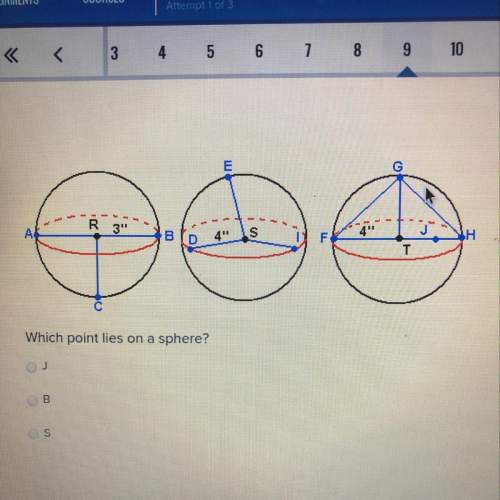 Which point lies on a sphere? j b s