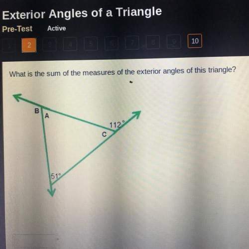 What is the sum of the measures of the exterior angles of this triangle? picture attached