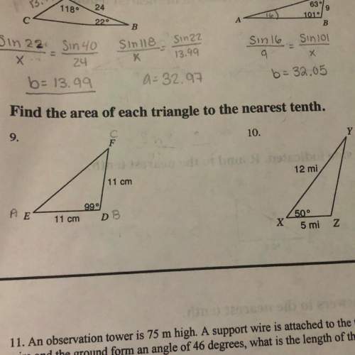 Find the area of each triangle to the nearest tenth.