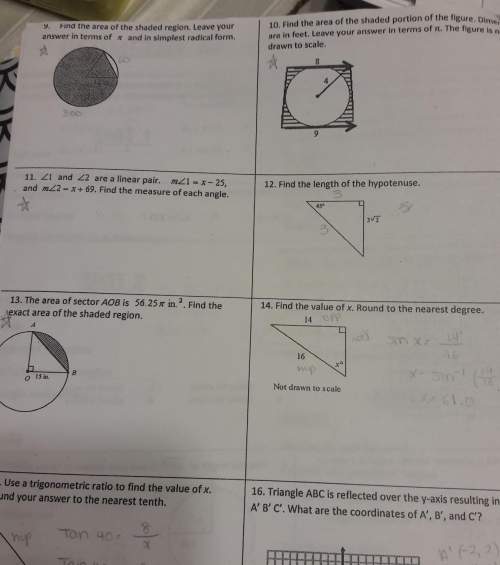 Need asap! plz i need #9, 10, 11 and 13 number 9 the triangle is 60° and the base is 12 in&lt;