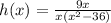 h(x) = \frac{9x}{x(x^2-36)}