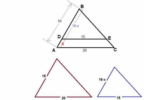 In triangle abc segment de is parallel to the side ac . (the endpoints of segment de lie on the side