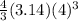 \frac{4}{3}(3.14)(4)^{3}