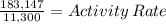 \frac{183,147}{11,300}= Activity\:Rate