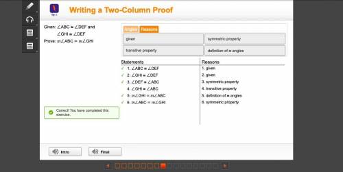 Writing a two column proof