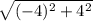 \sqrt{(-4)^{2}+4^{2}}