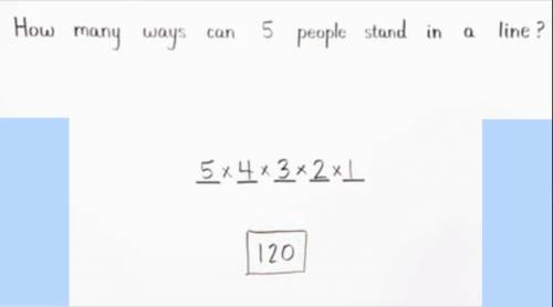 How many ways can 5 people be arranged in a line? 48 90 120 160