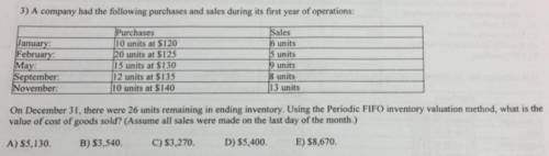 On December 31, there were 26 units remaining in ending inventory. Using the perpetual LIFO inventor