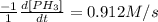 \frac{-1}{1}\frac{d[PH_3]}{dt}=0.912 M/s