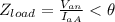 Z_{load}=\frac{V_{an}}{I_{aA}}< \theta