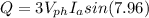 Q=3V_{ph}I_{a} sin(7.96)