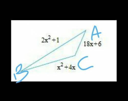 Write the perimeter of the triangle as a simplified polynomial. Then factor the polynomial. The peri
