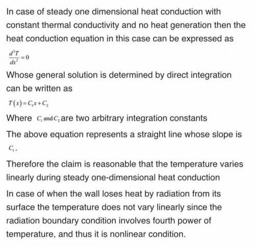 5. It is stated that the temperature in a plane wall with constant thermal conductivity and no heat