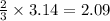 \frac{2}{3}\times 3.14=2.09