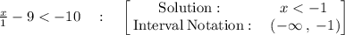 \frac{x}{1}-9