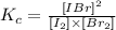 K_c=\frac{[IBr]^2}{[I_2]\times [Br_2]}