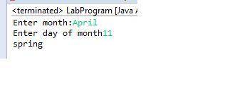 Write a program that takes a date as input and outputs the date's season. The input is a string to r